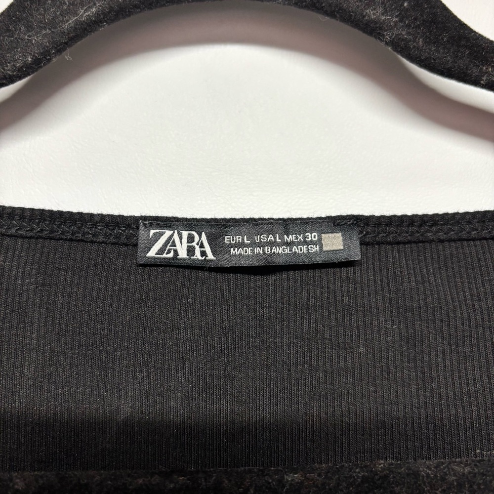 ✨Zara Ruffle Sleeve Bodysuit Black Size L - Picture 8 of 13